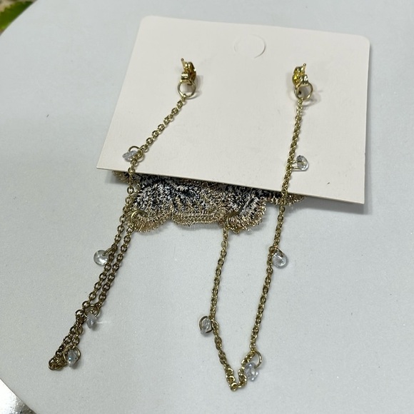 Anthropologie Butterfly fabric Pearl drop Earrings - Picture 12 of 17